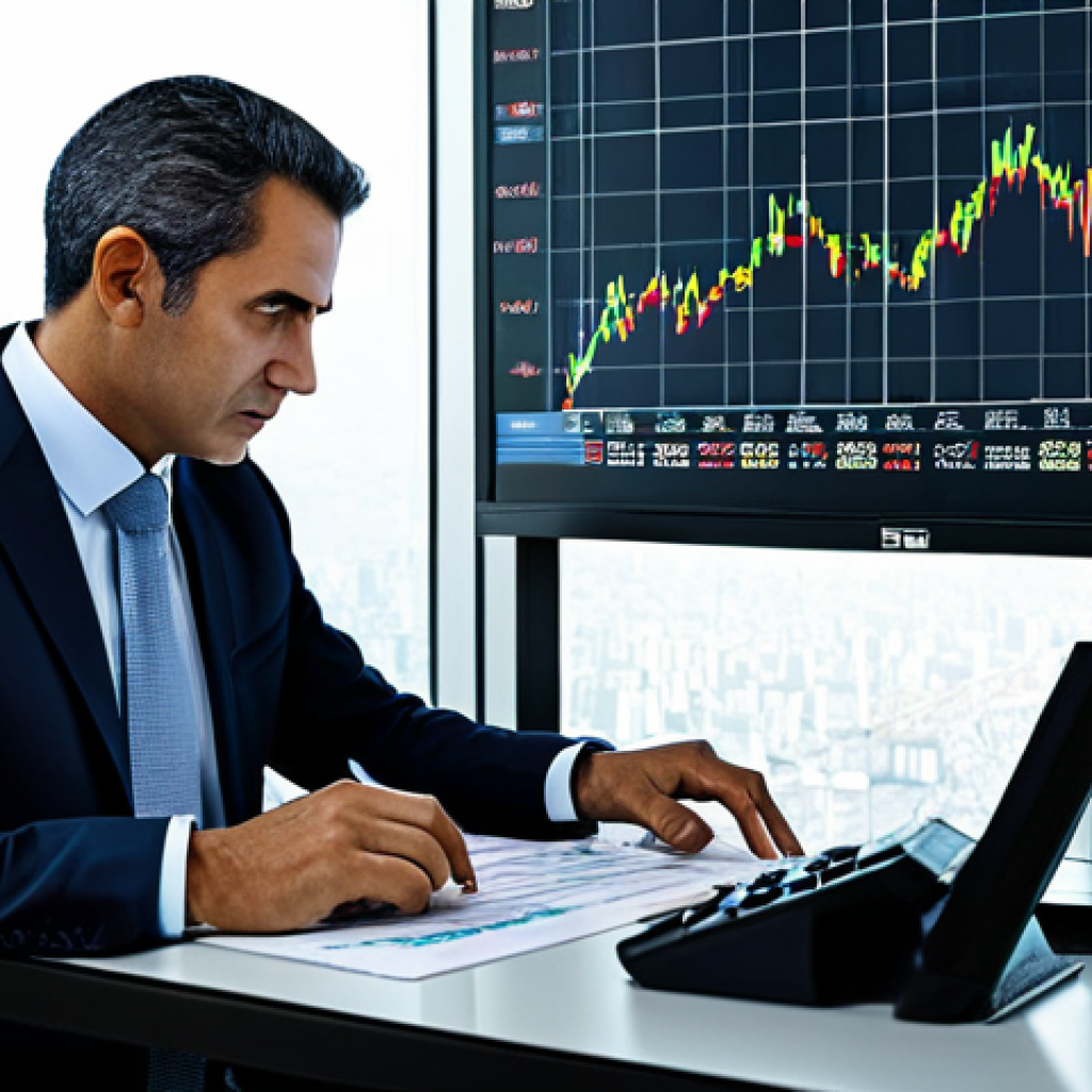 Conservative Investor in a Modern Setting**

"A serious professional in appropriate business attire, analyzing financial charts on a holographic display in a modern, well-lit office overlooking São Paulo. The charts depict inflation rates and the Selic interest rate trend. The investor is using a calculator. Safe for work. Appropriate content. Fully clothed. Professional. Perfect anatomy, correct proportions, natural pose, well-formed hands, proper finger count, natural body proportions, high quality."

**