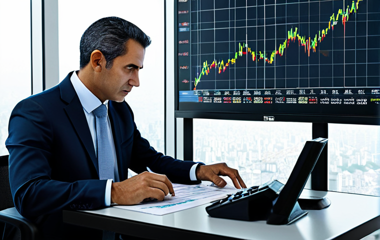 Conservative Investor in a Modern Setting**

"A serious professional in appropriate business attire, analyzing financial charts on a holographic display in a modern, well-lit office overlooking São Paulo. The charts depict inflation rates and the Selic interest rate trend. The investor is using a calculator. Safe for work. Appropriate content. Fully clothed. Professional. Perfect anatomy, correct proportions, natural pose, well-formed hands, proper finger count, natural body proportions, high quality."

**