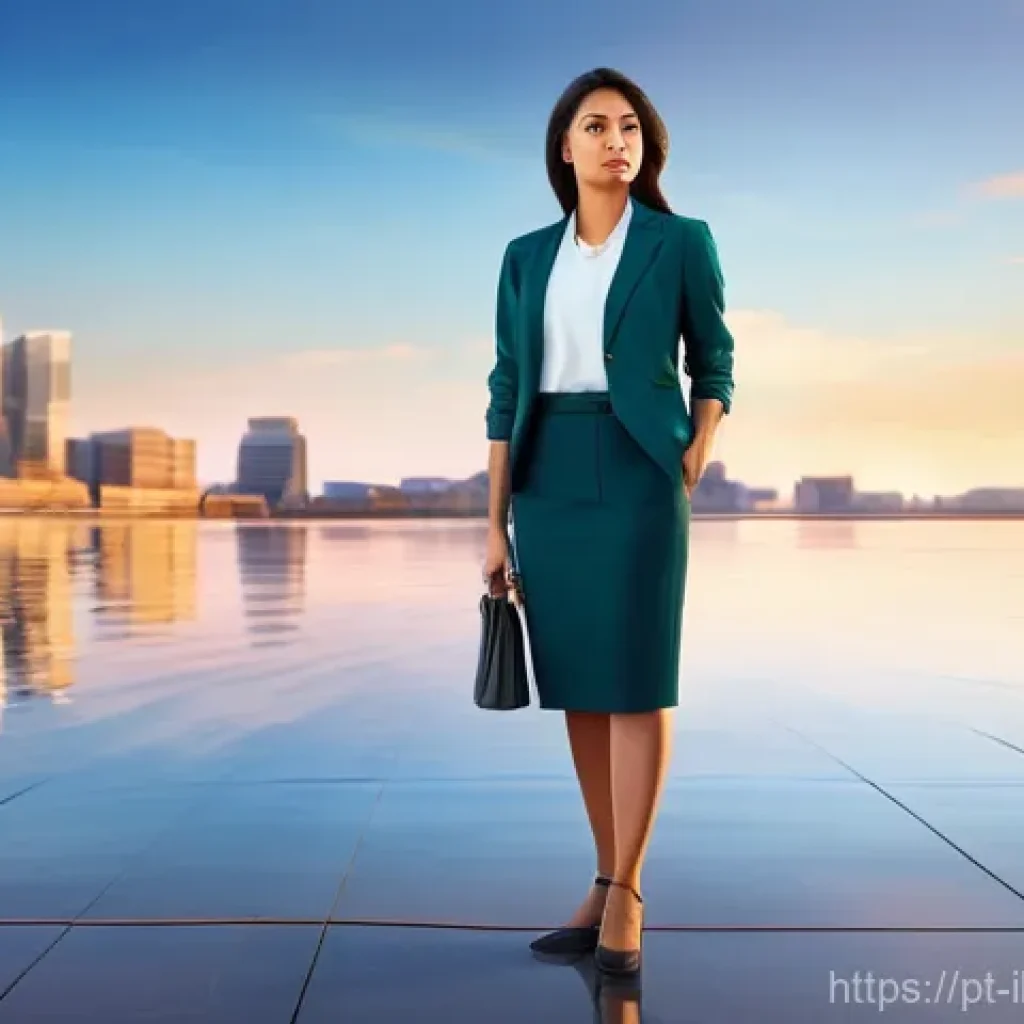 위험 요소 분석을 통한 투자 전략 - **Prompt:** A dynamic and empowering image of a diverse individual, a woman in her early 30s, dresse...