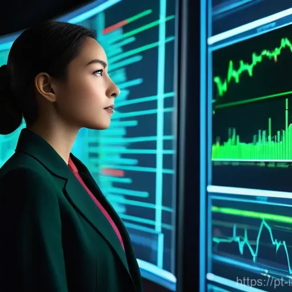 리스크 관리 투자 기술의 미래 - **Prompt:** "A sleek, modern financial analyst, casually dressed in smart business attire, stands co...