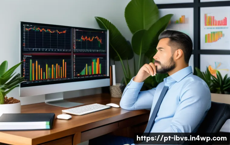 리스크 관리 투자와 재무 계획 - A professional Brazilian investor thoughtfully analyzing a diverse portfolio on multiple digital scr...